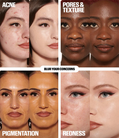 HUDA BEAUTY Easy Blur Foundation natural airbrush applied on face