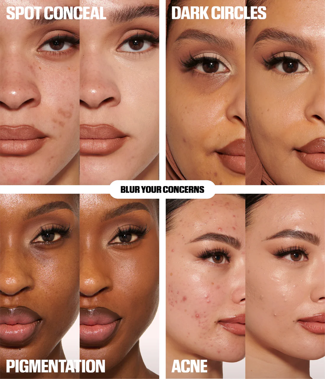 HUDA BEAUTY #FAUXFILTER Luminous Matte Concealer applied on skin