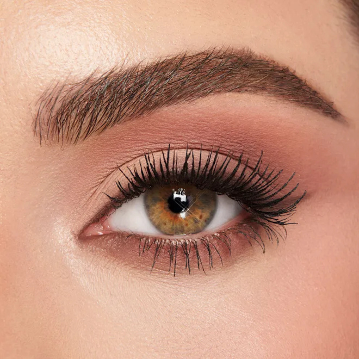 Soft matte pink eye look created with Charlotte Tilbury Pillow Talk Beautyverse Love Palette.
