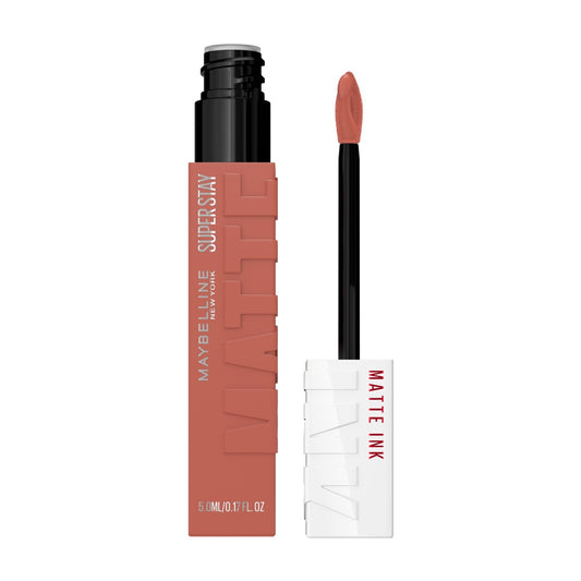 Maybelline SuperStay Matte Ink lip product with applicator on a white background