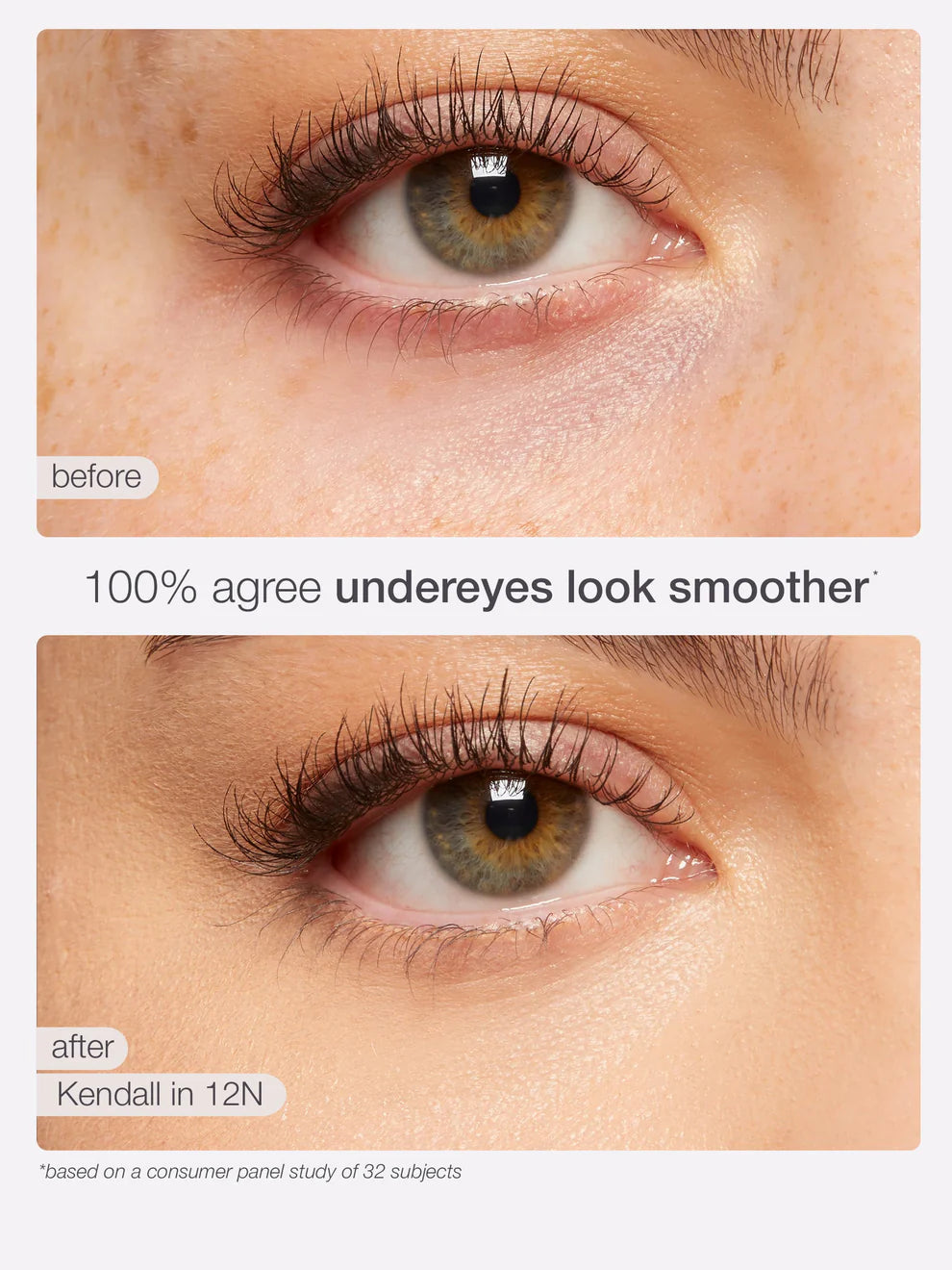 Tarte Shape Tape Radiant Concealer before and after under eye in shade 20S Light Sand