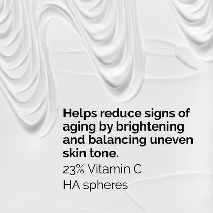 صورة توضيحية لفوائد The Ordinary Vitamin C Suspension 23% + HA Spheres 2% للمساعدة في تفتيح البشرة غير المتجانسة