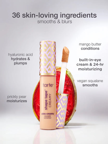 tarte Shape Tape Creamy Concealer with hyaluronic acid and mango butter hydrating formula