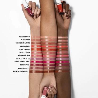 e.l.f. Camo Liquid Blush shade swatches on different skin tones
