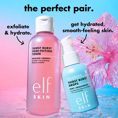 e.l.f. Thirst Burst Pore-fecting Toner paired with Thirst Burst Drops