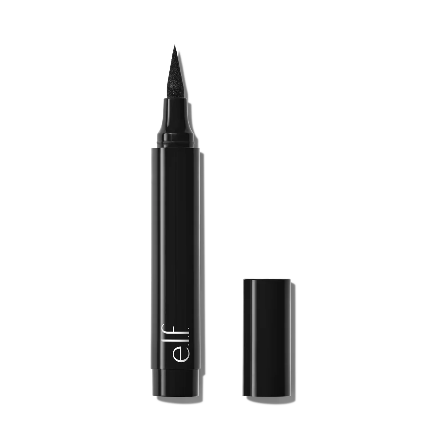 e.l.f. Wide Glide Eyeliner Pen black product image with open felt tip