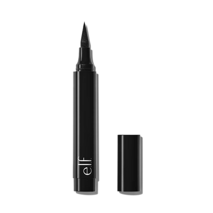 e.l.f. Wide Glide Eyeliner Pen black product image with open felt tip