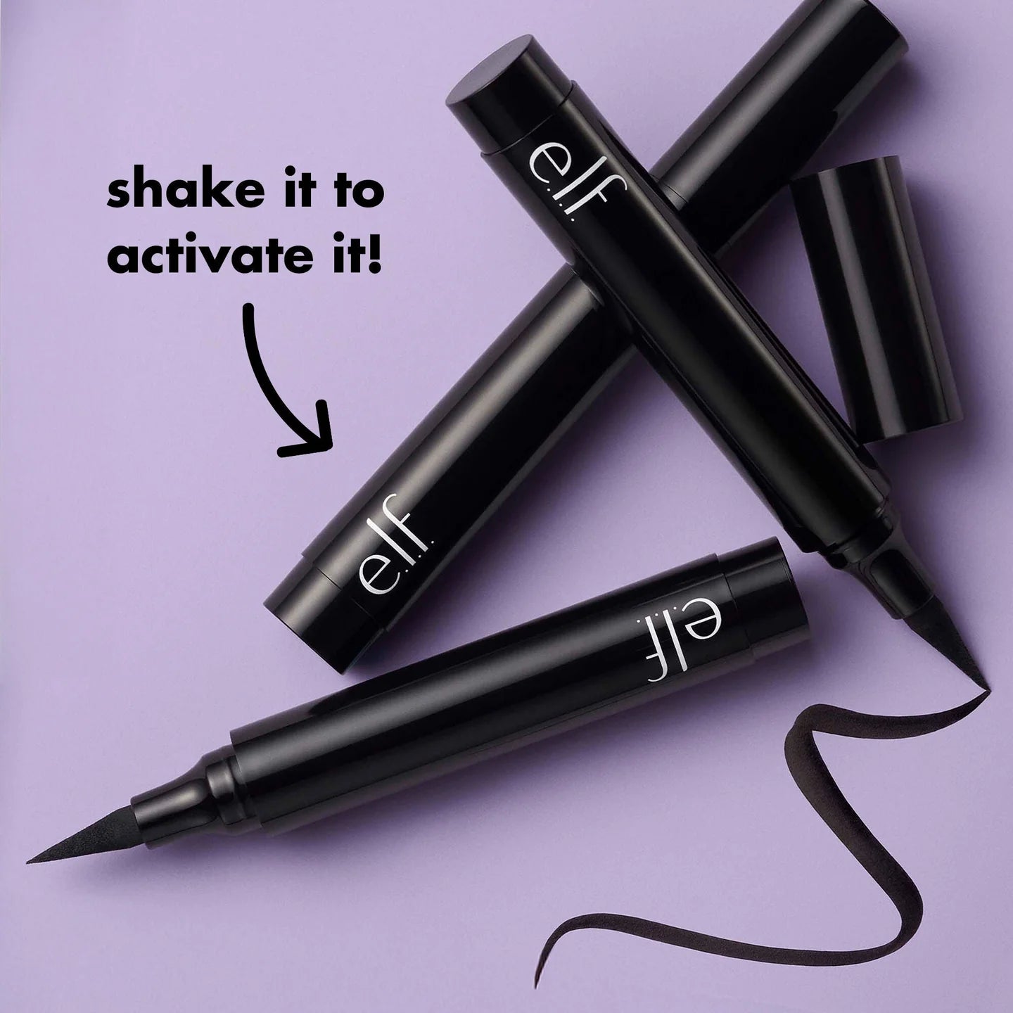 e.l.f. Wide Glide Eyeliner Pen shake to activate black liquid eyeliner