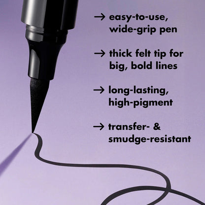 e.l.f. Wide Glide Eyeliner Pen with wide grip and thick felt tip