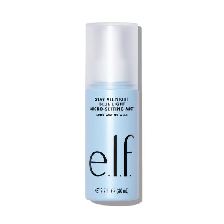 e.l.f Stay All Night Blue Light Micro-Setting Mist makeup setting spray bottle