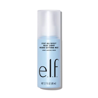 e.l.f Stay All Night Blue Light Micro-Setting Mist makeup setting spray bottle