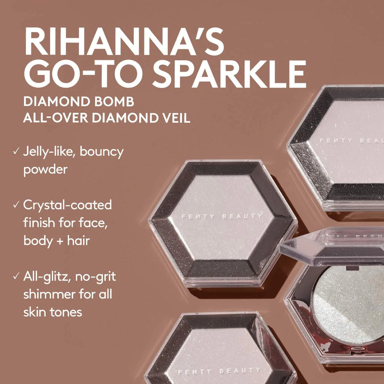 Fenty Beauty Diamond Bomb All-Over Diamond Veil – هايلايتر لامع متعدد الاستخدام