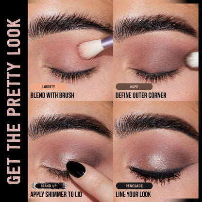 HUDA BEAUTY Pretty Grunge Eyeshadow Palette applied on eyes